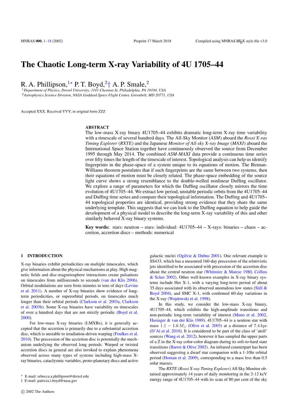 The Chaotic Long-Term X-Ray Variability of 4U 1705–44