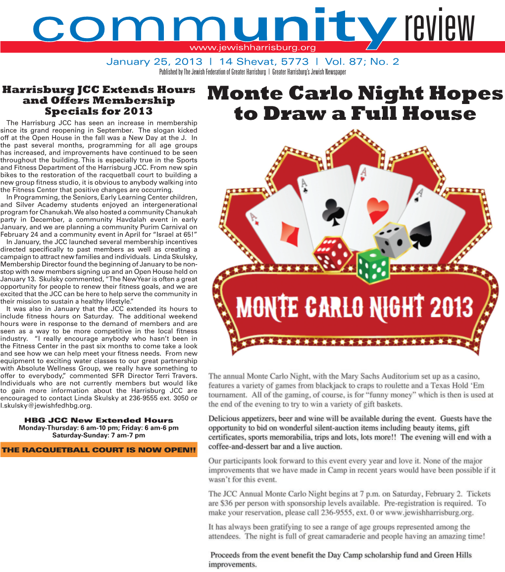 Monte Carlo Night Hopes to Draw a Full House