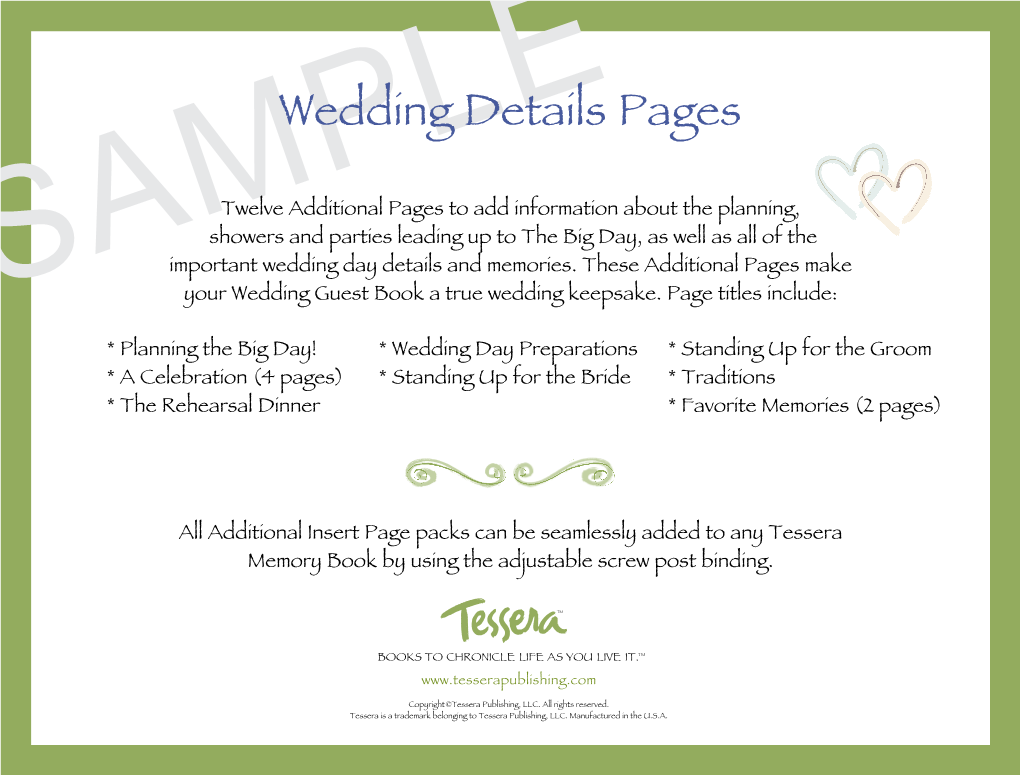 Wedding Details Pages