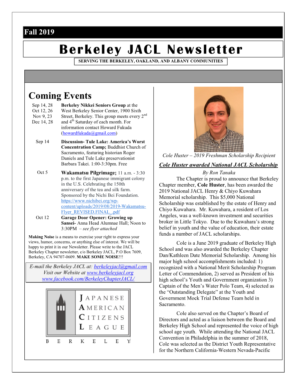 2019 09 Berkeley JACL Newsletter