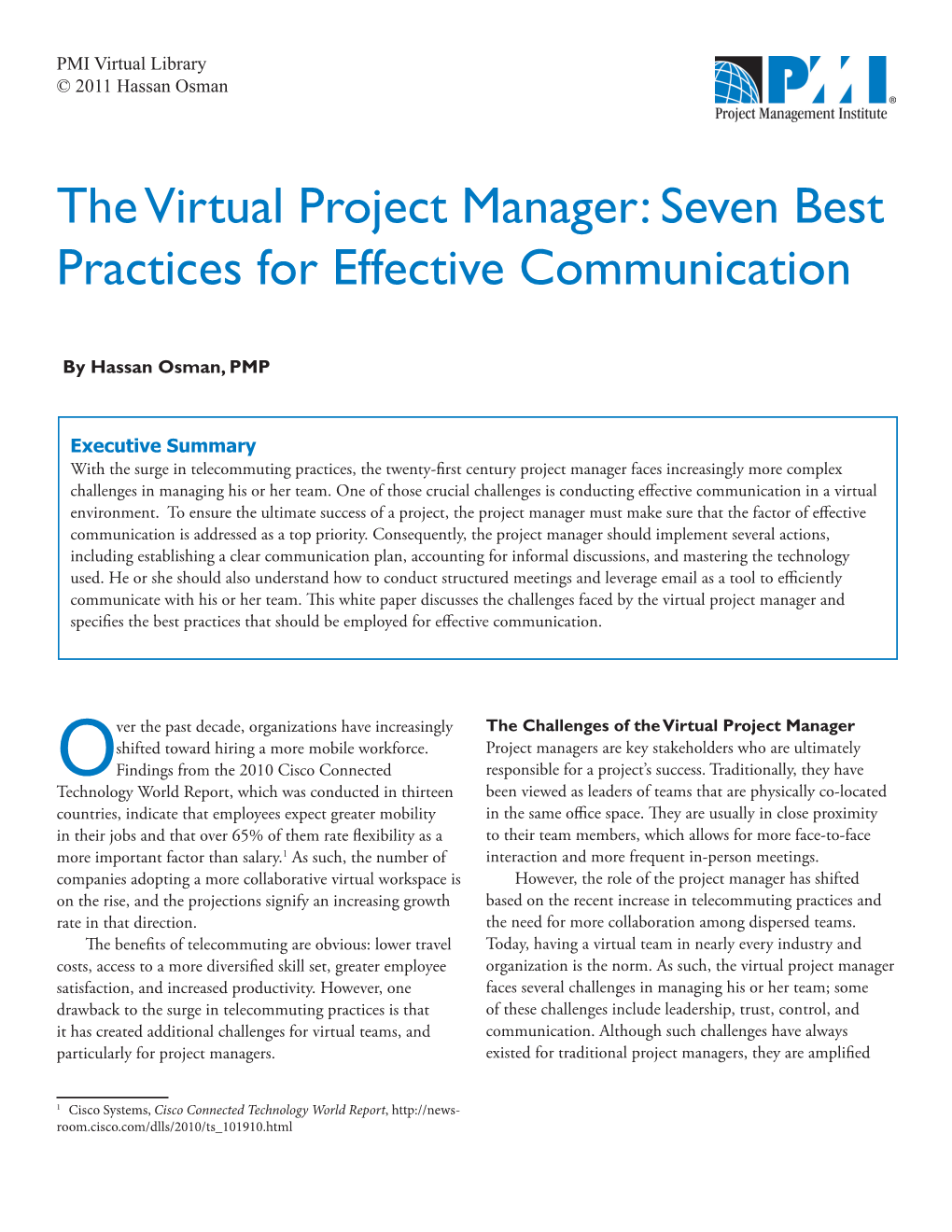 The Virtual Project Manager: Seven Best Practices for Effective Communication