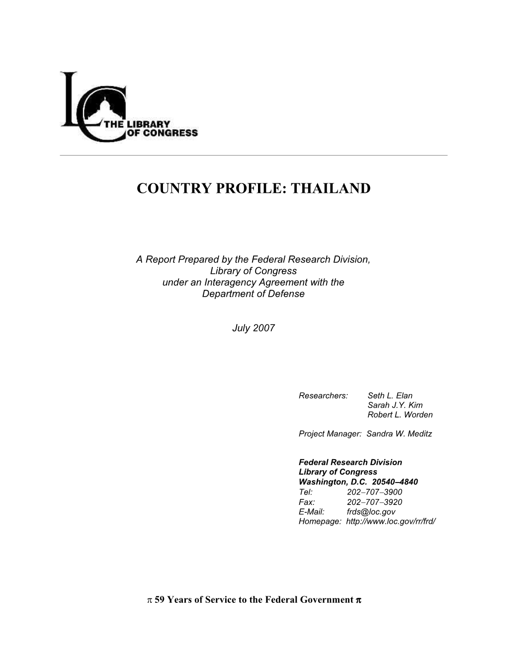 Country Profile: Thailand