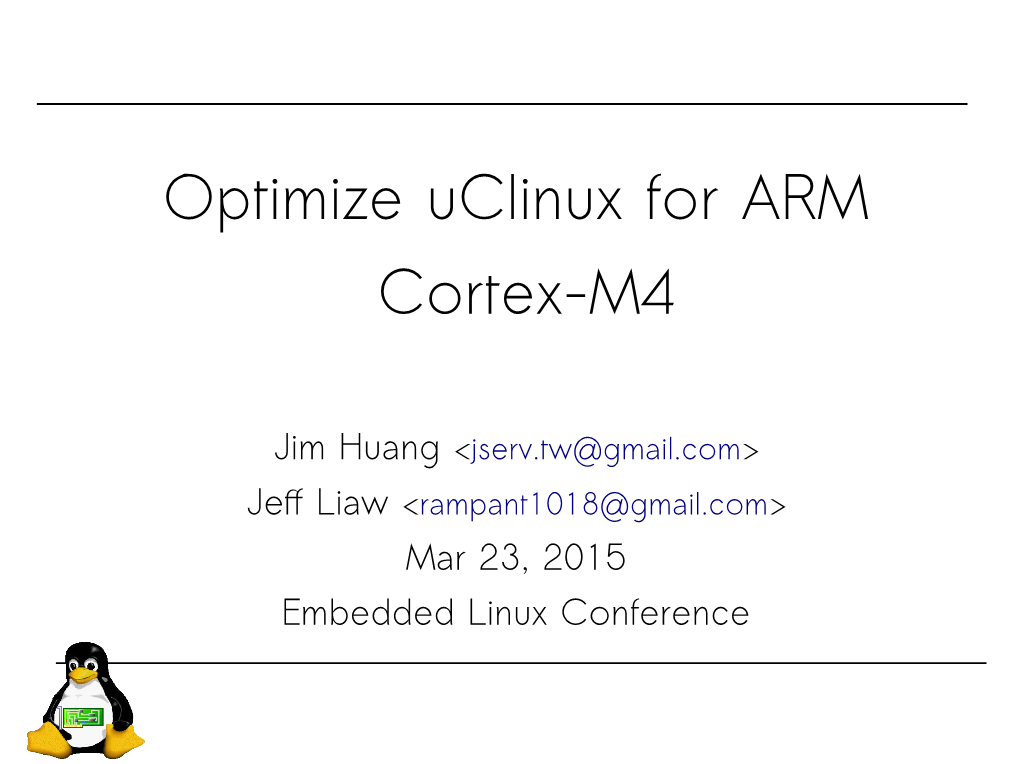 Optimize Uclinux for ARM Cortex-M4