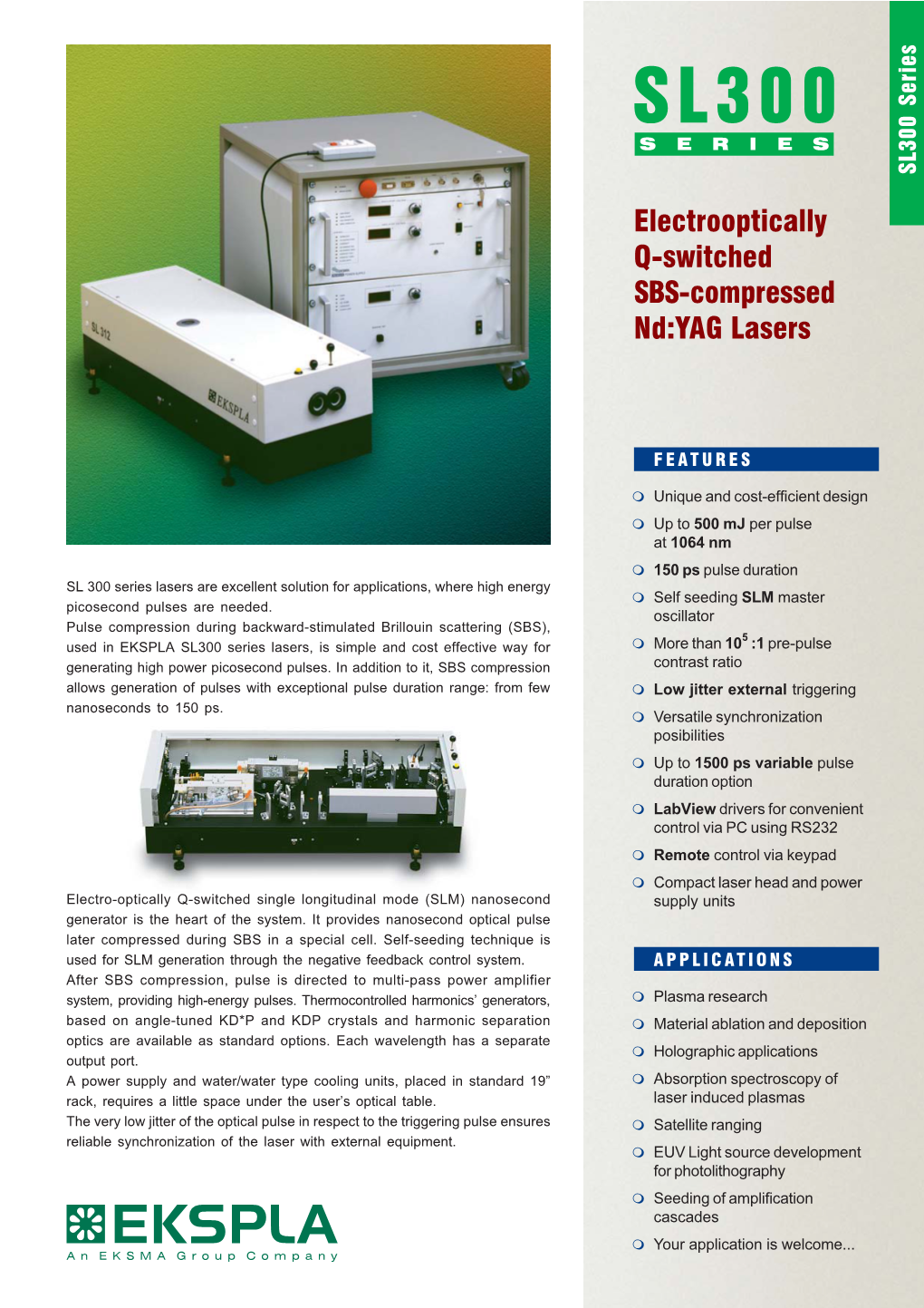 Electrooptically Q-Switched SBS-Compressed Nd:YAG Lasers