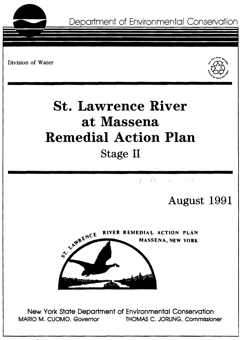 St. Lawrence River at Massena Remedial Action Plan Stage II