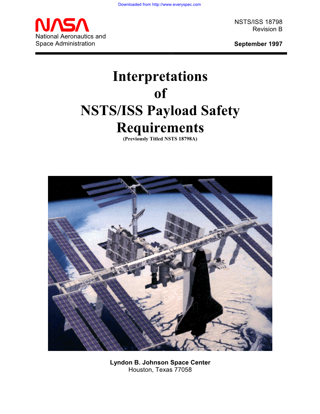 Interpretations of NSTS/ISS Payload Safety Requirements (Previously Titled NSTS 18798A)
