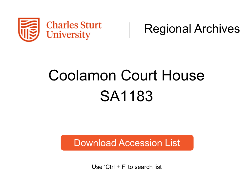 Coolamon Court House SA1183