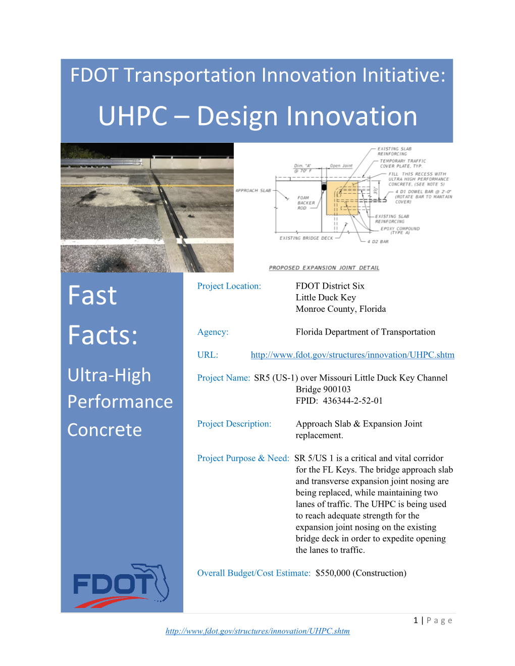 UHPC – Design Innovation Fast Facts