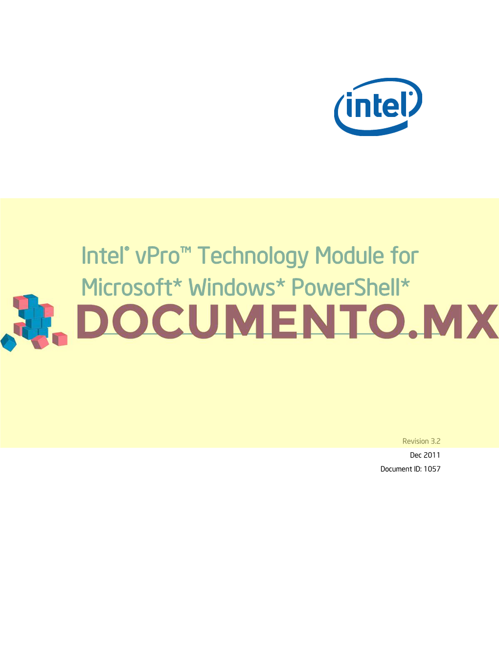 Intel® Vpro™ Technology Module for Microsoft* Windows* Powershell*