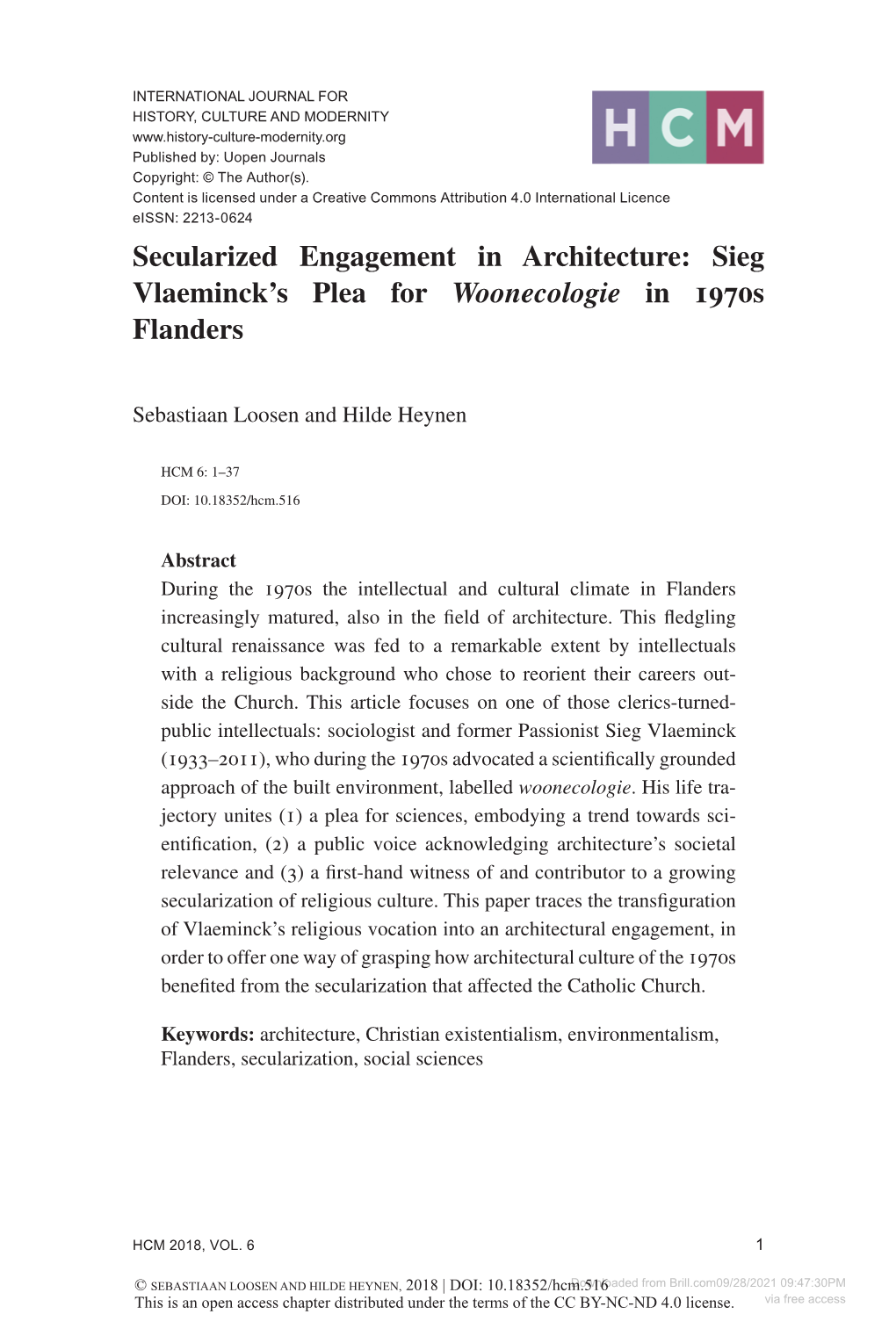 Downloaded from Brill.Com09/28/2021 09:47:30PM This Is an Open Access Chapter Distributed Under the Terms of the CC BY-NC-ND 4.0 License