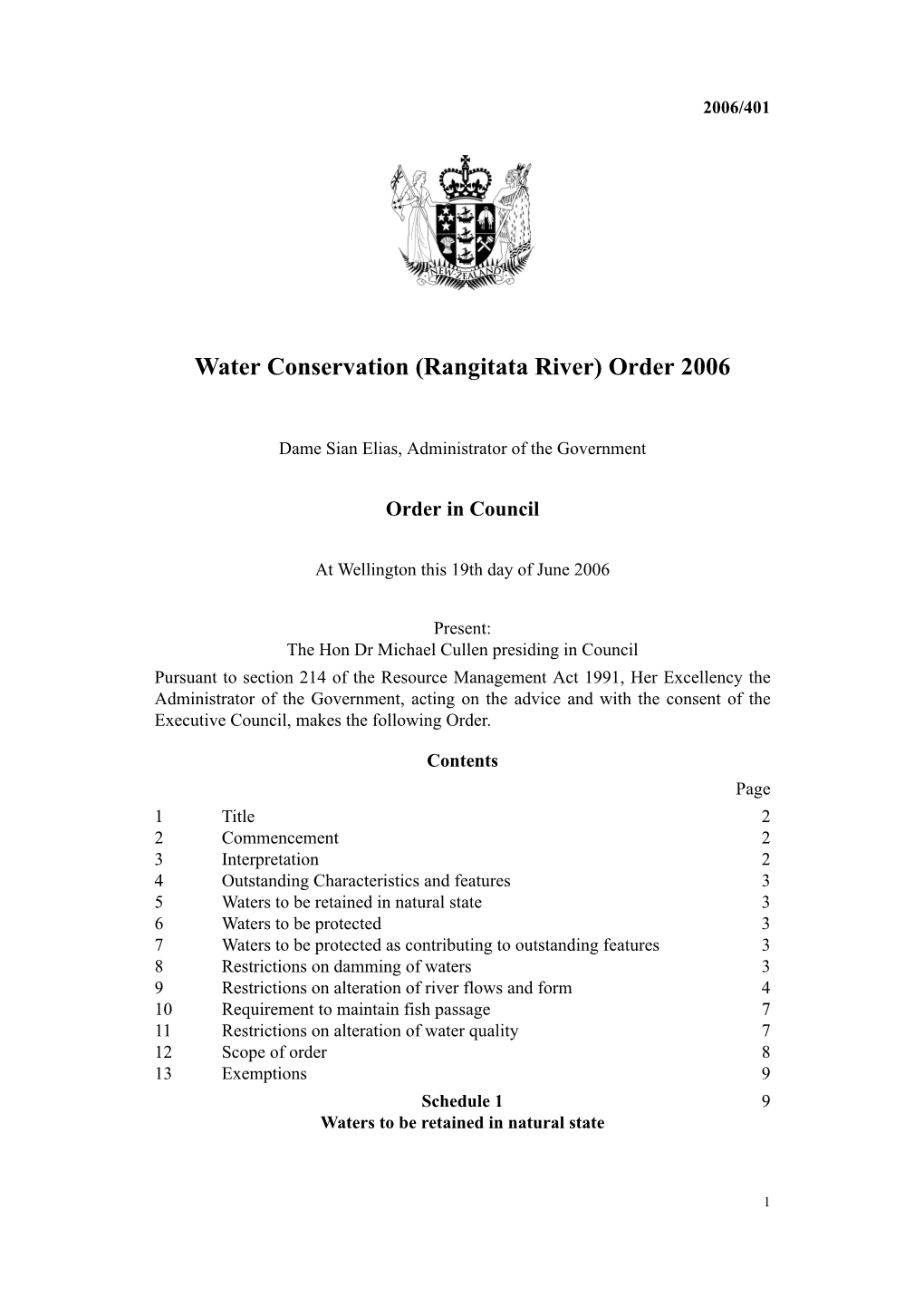 Water Conservation (Rangitata River) Order 2006