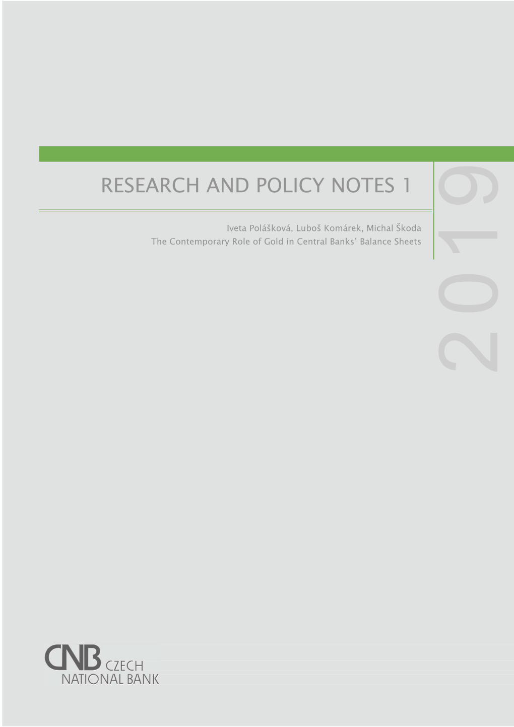 Research and Policy Notes 1