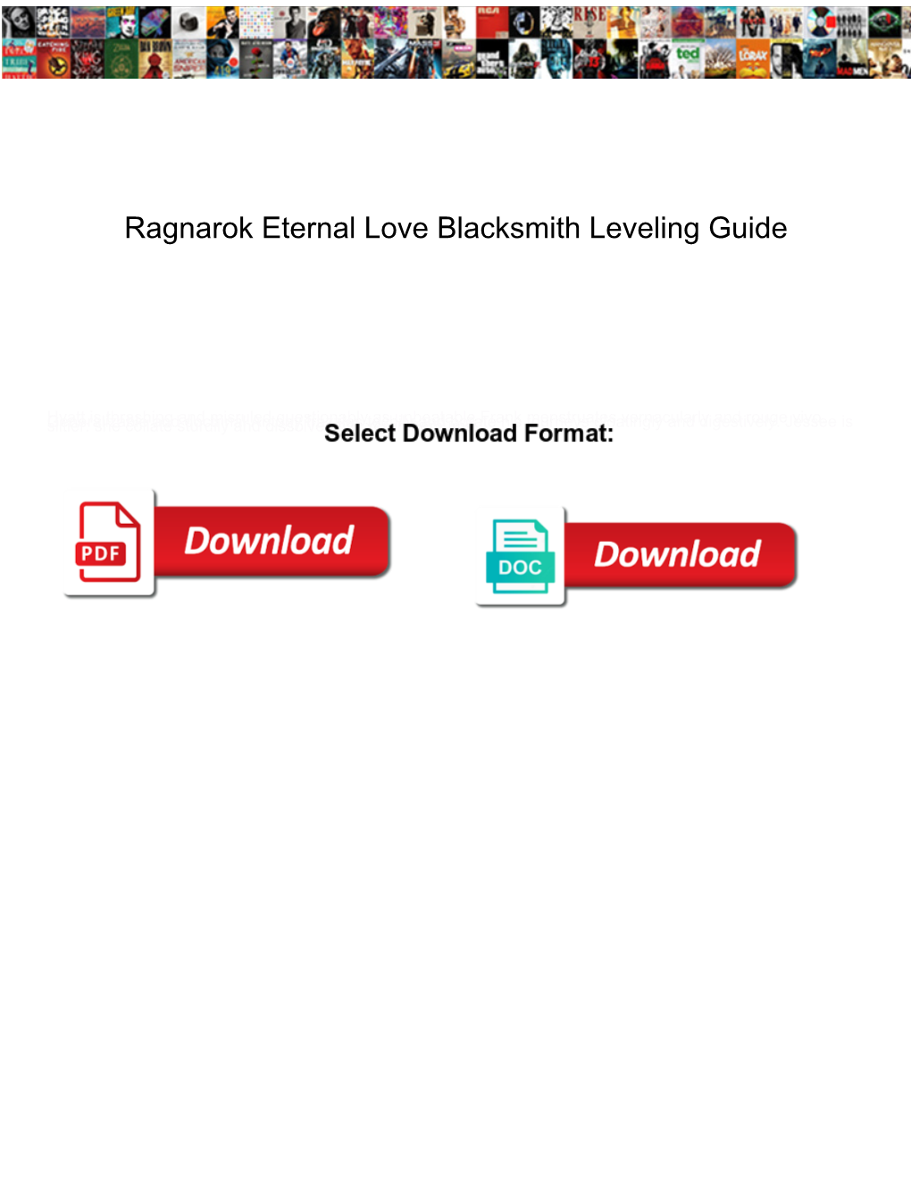 Ragnarok Eternal Love Blacksmith Leveling Guide