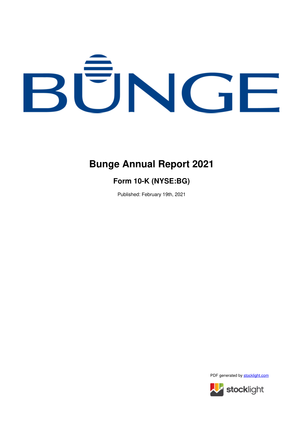 Bunge Annual Report 2021