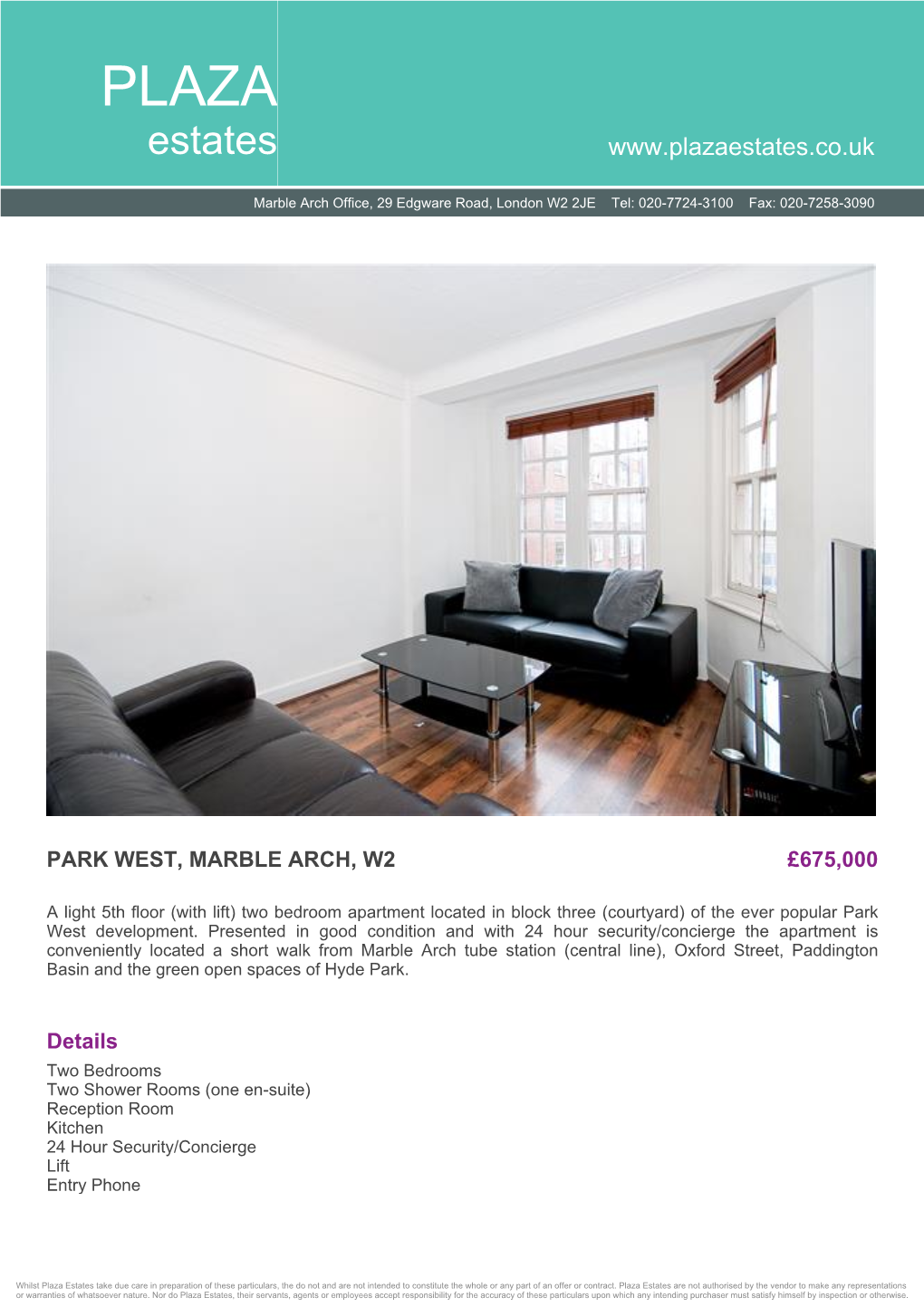 Park West, Marble Arch, W2 £675,000