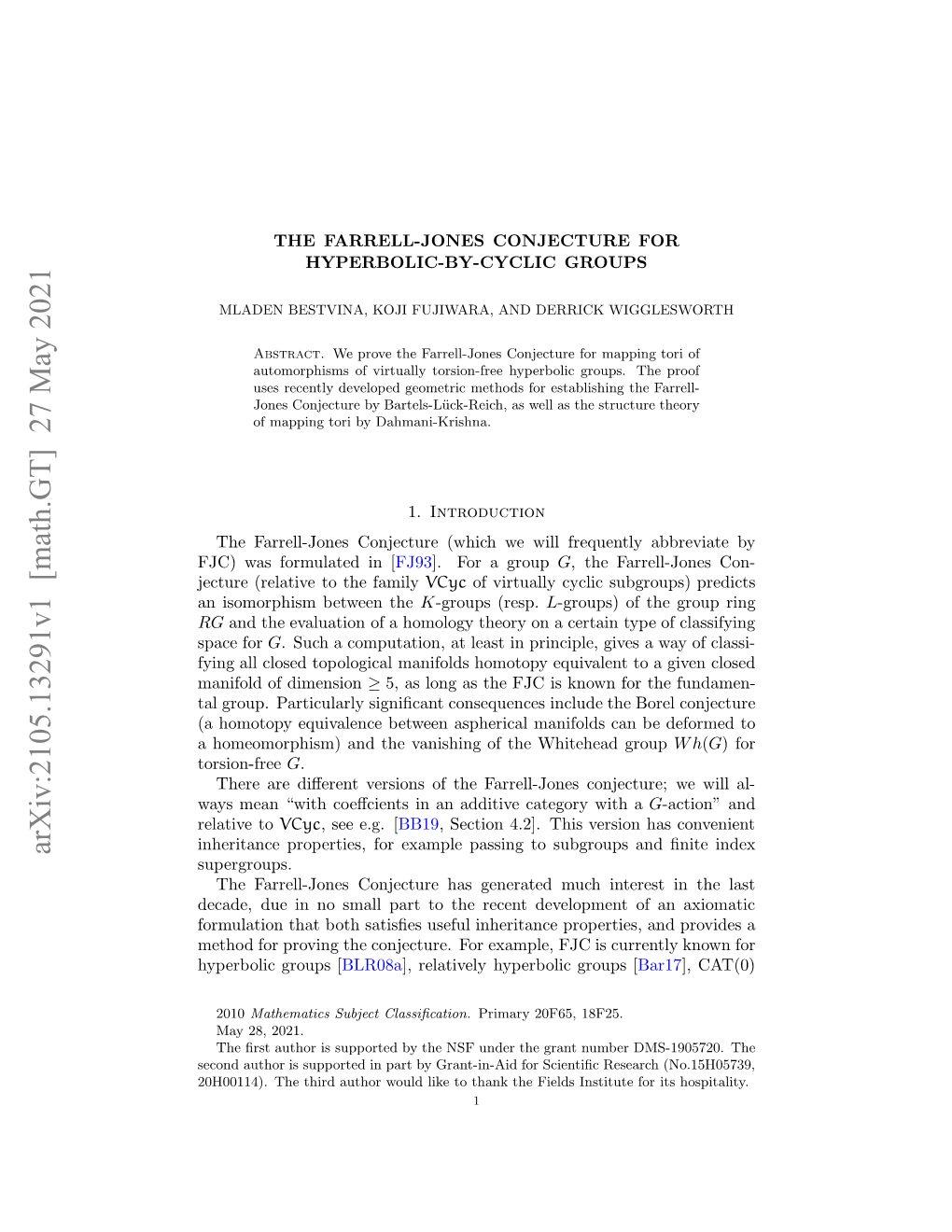 The Farrell-Jones Conjecture for Hyperbolic-By-Cyclic Groups