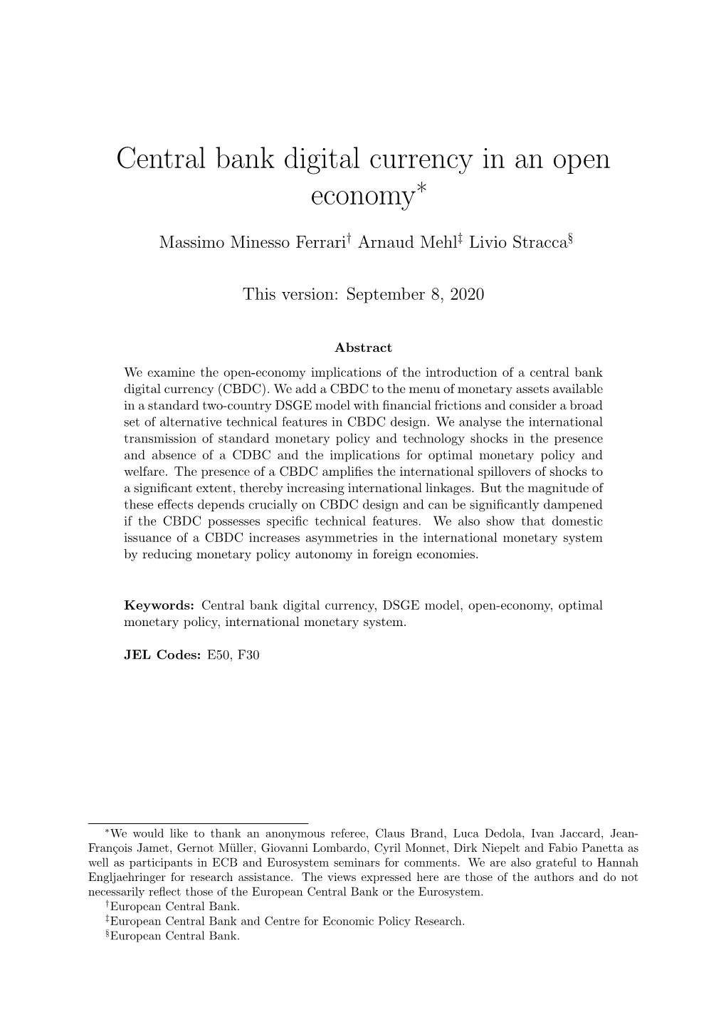 Central Bank Digital Currency in an Open Economy∗