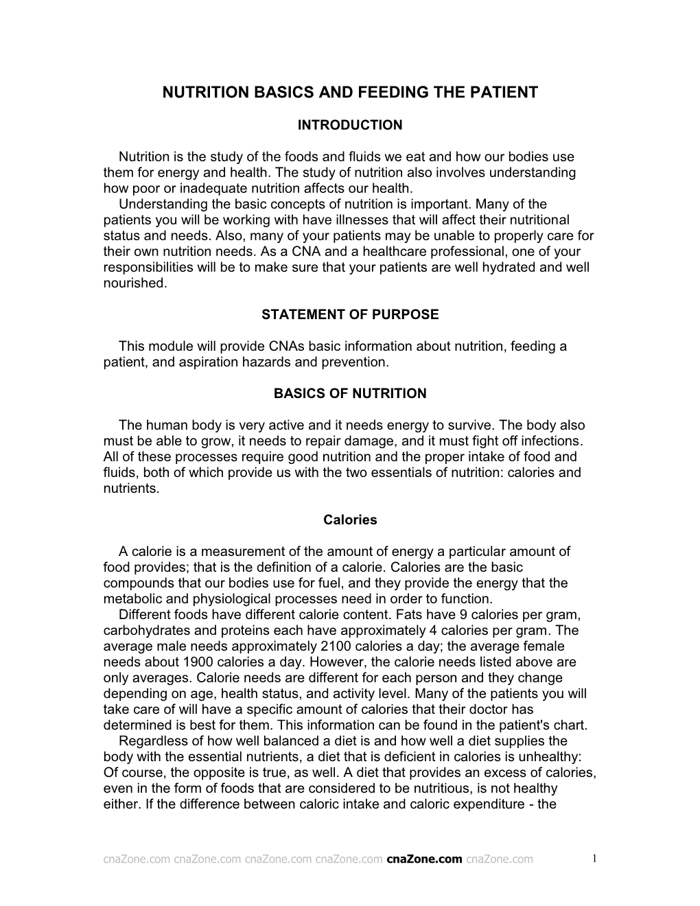 Nutrition Basics and Feeding the Patient