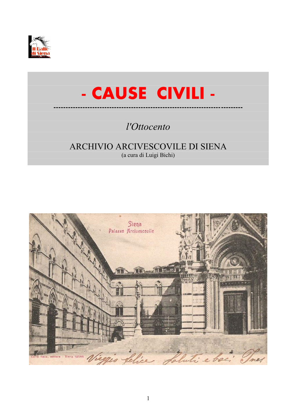 CAUSE CIVILI Dal N° 4877 Al N° 4896