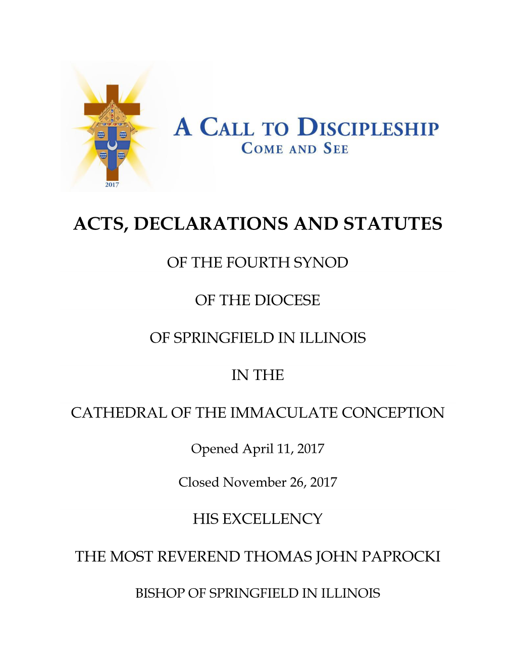 Download the Synodal Acts, Declarations and Statutes
