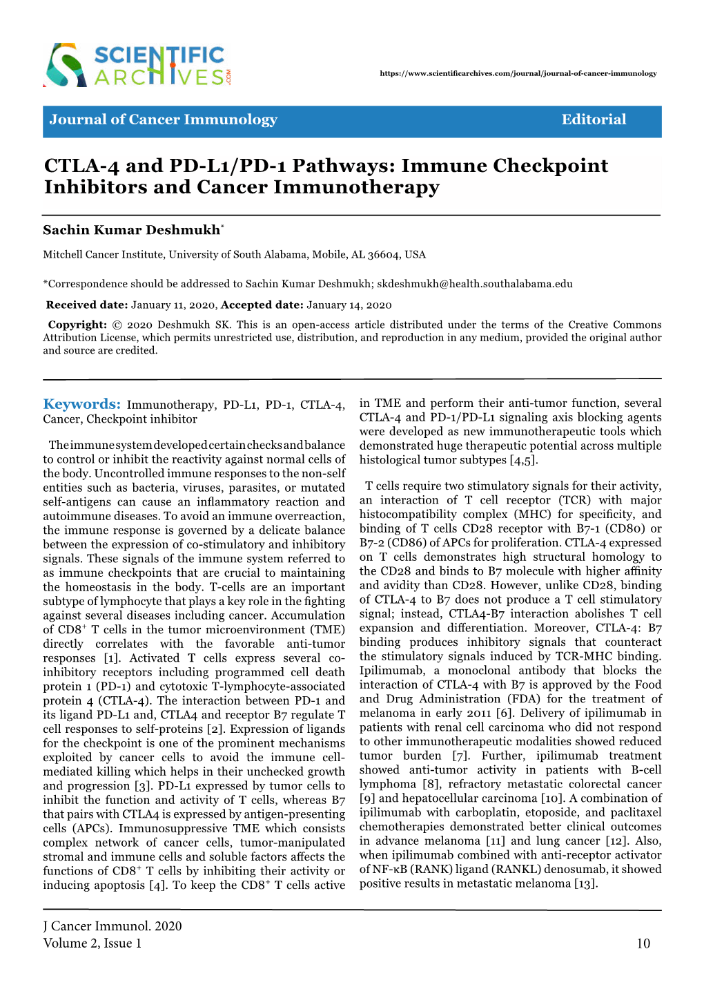 CTLA-4 and PD-L1/PD-1 Pathways: Immune Checkpoint Inhibitors and Cancer Immunotherapy