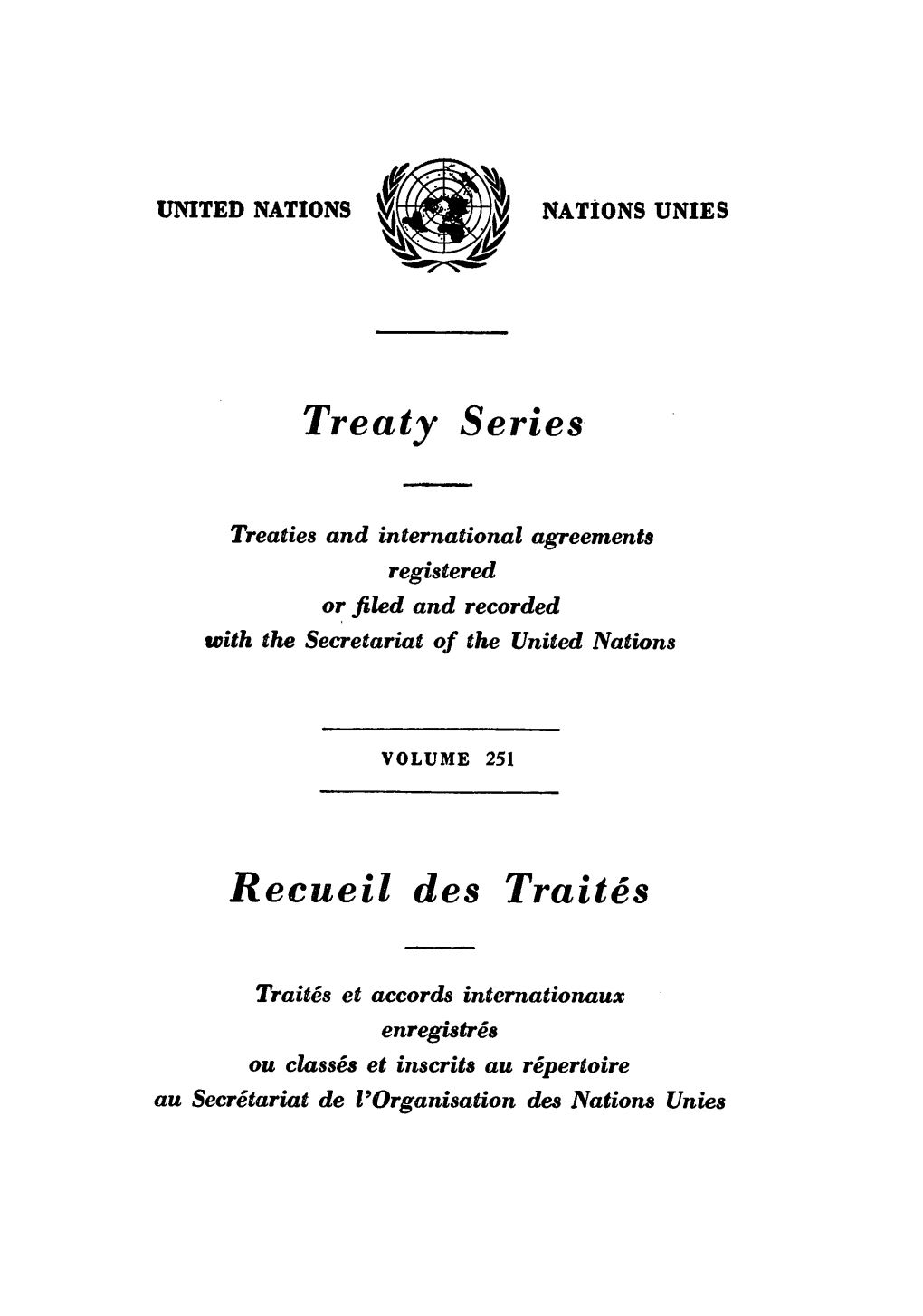 Treaty Series Recueil Des Traites