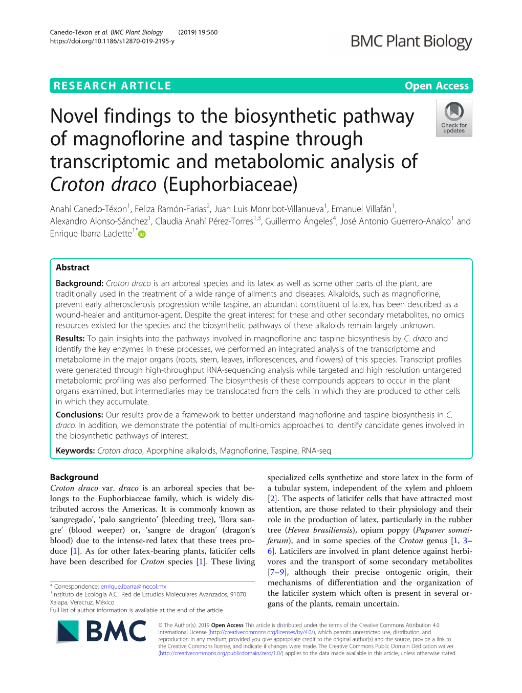 Novel Findings to the Biosynthetic Pathway of Magnoflorine And
