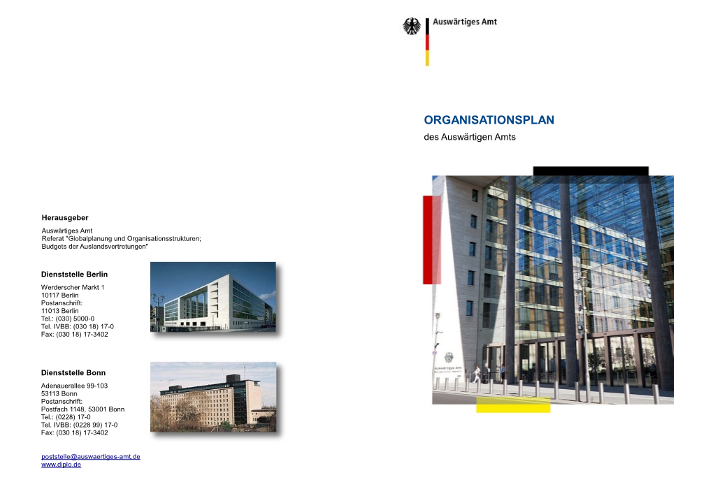 Organisationsplan Des Auswärtigen Amts PDF / 924 KB