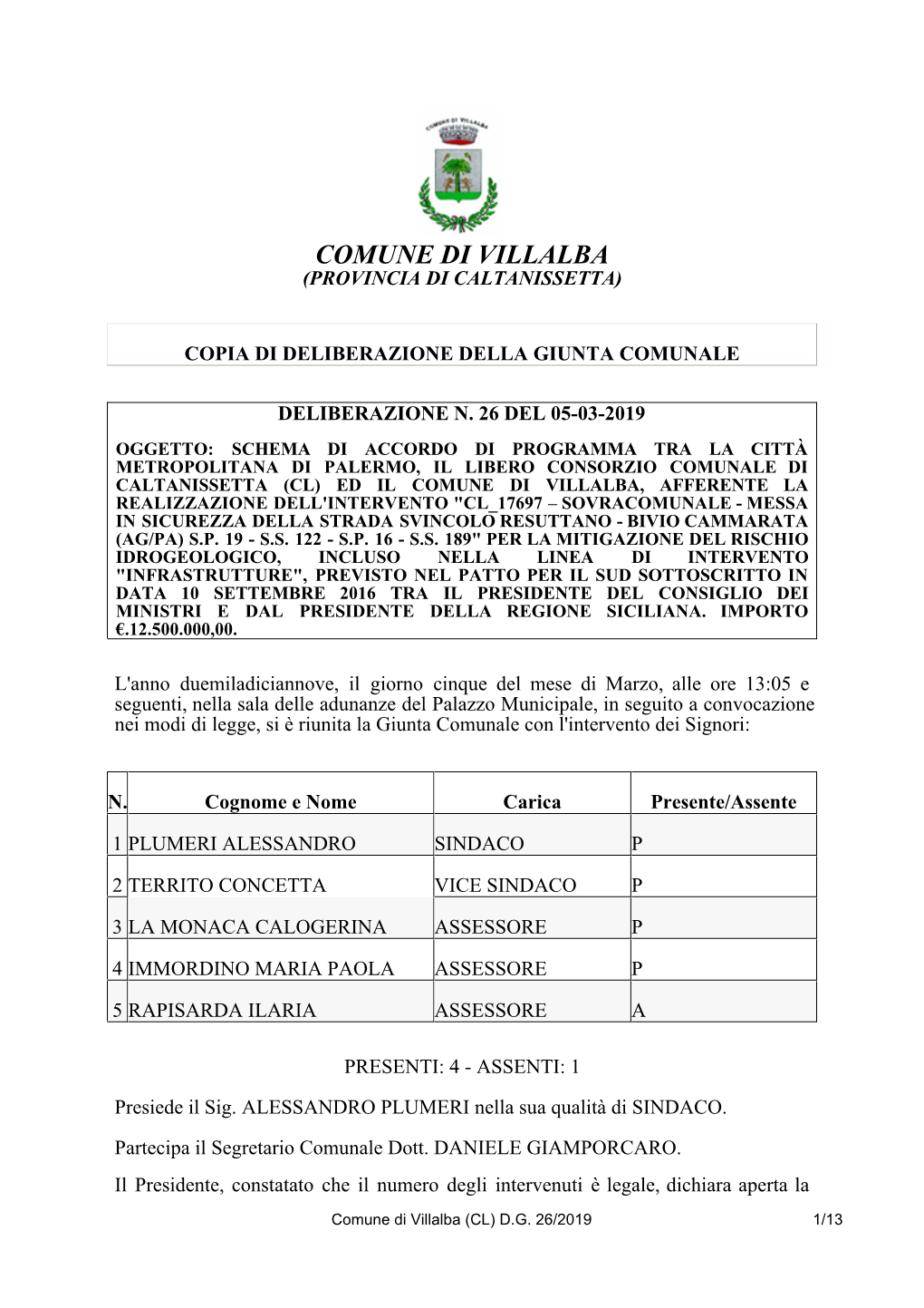 Comune Di Villalba (Provincia Di Caltanissetta)