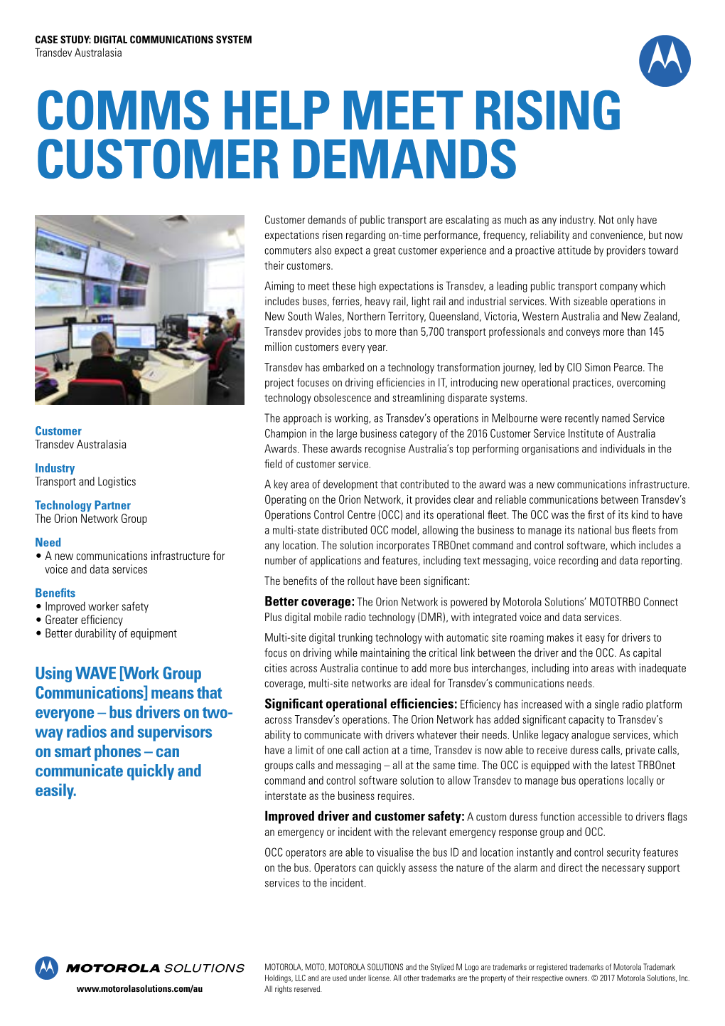 Comms Help Meet Rising Customer Demands