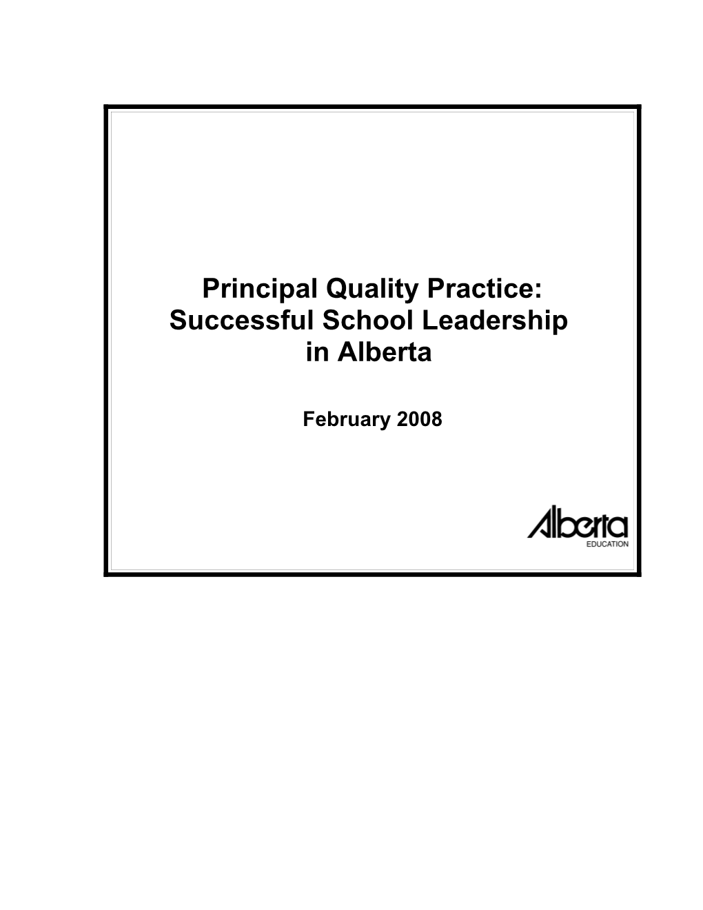 Principal Quality Practice