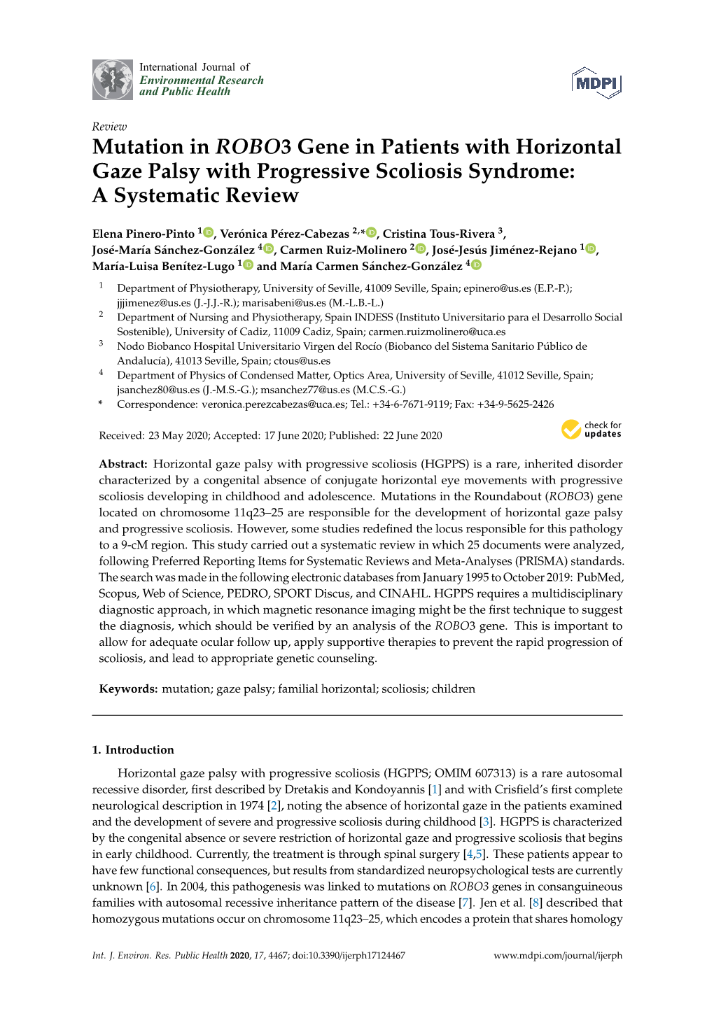 Mutation in ROBO3 Gene in Patients with Horizontal Gaze Palsy with Progressive Scoliosis Syndrome: a Systematic Review