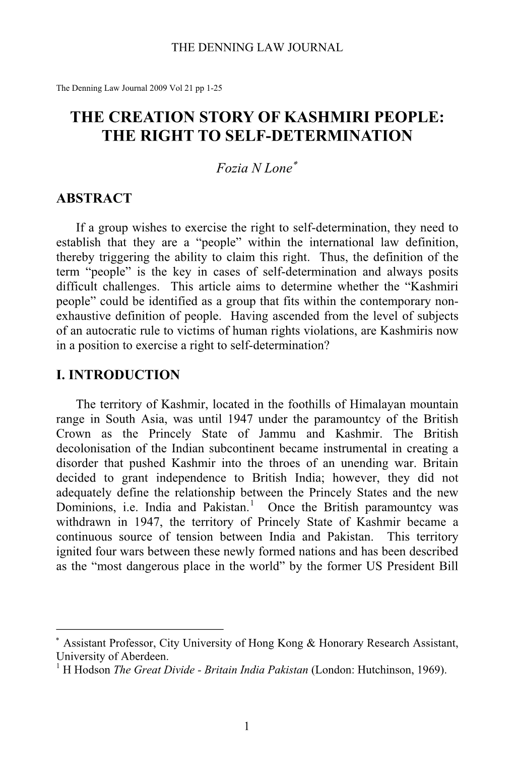 For the Purposes of Right to Self-Determination, How