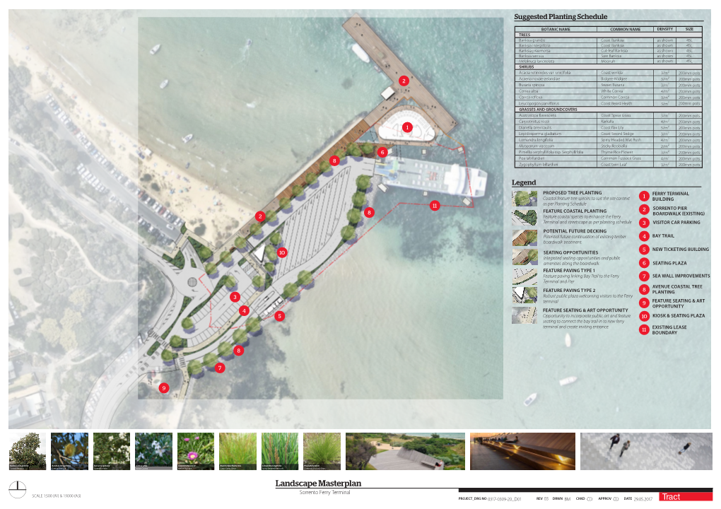 Landscape Masterplan Sorrento Ferry Terminal SCALE 1:500 (A1) & 1:1000 (A3) PROJECT DRG NO 0317-0309-20 D01 REV 03 DRWN BM CHKD CD APPROV CD DATE 29.05.2017