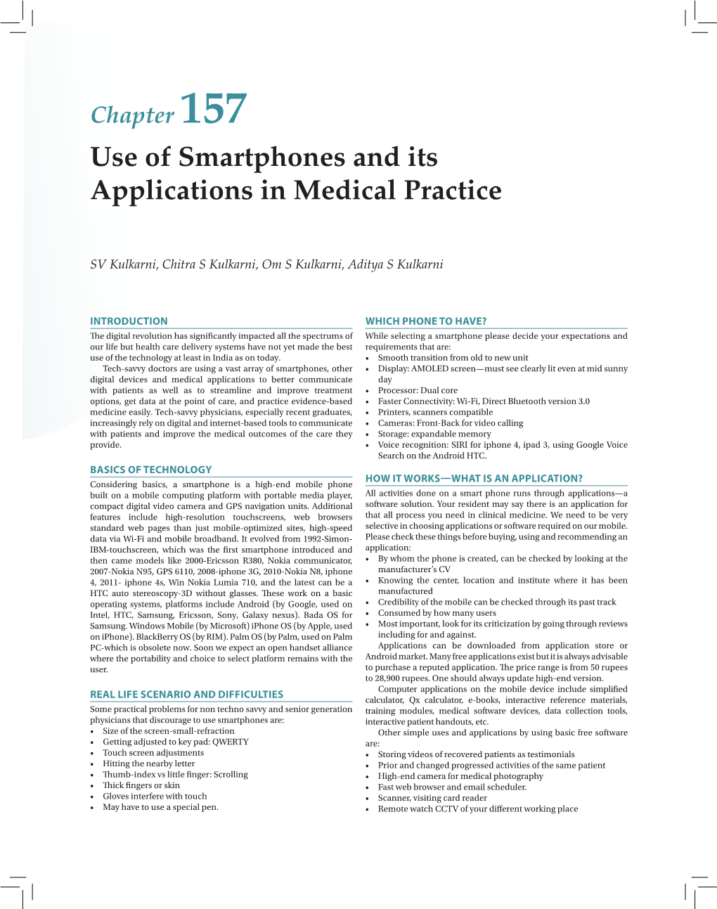 Use of Smartphones and Its Applications in Medical Practice