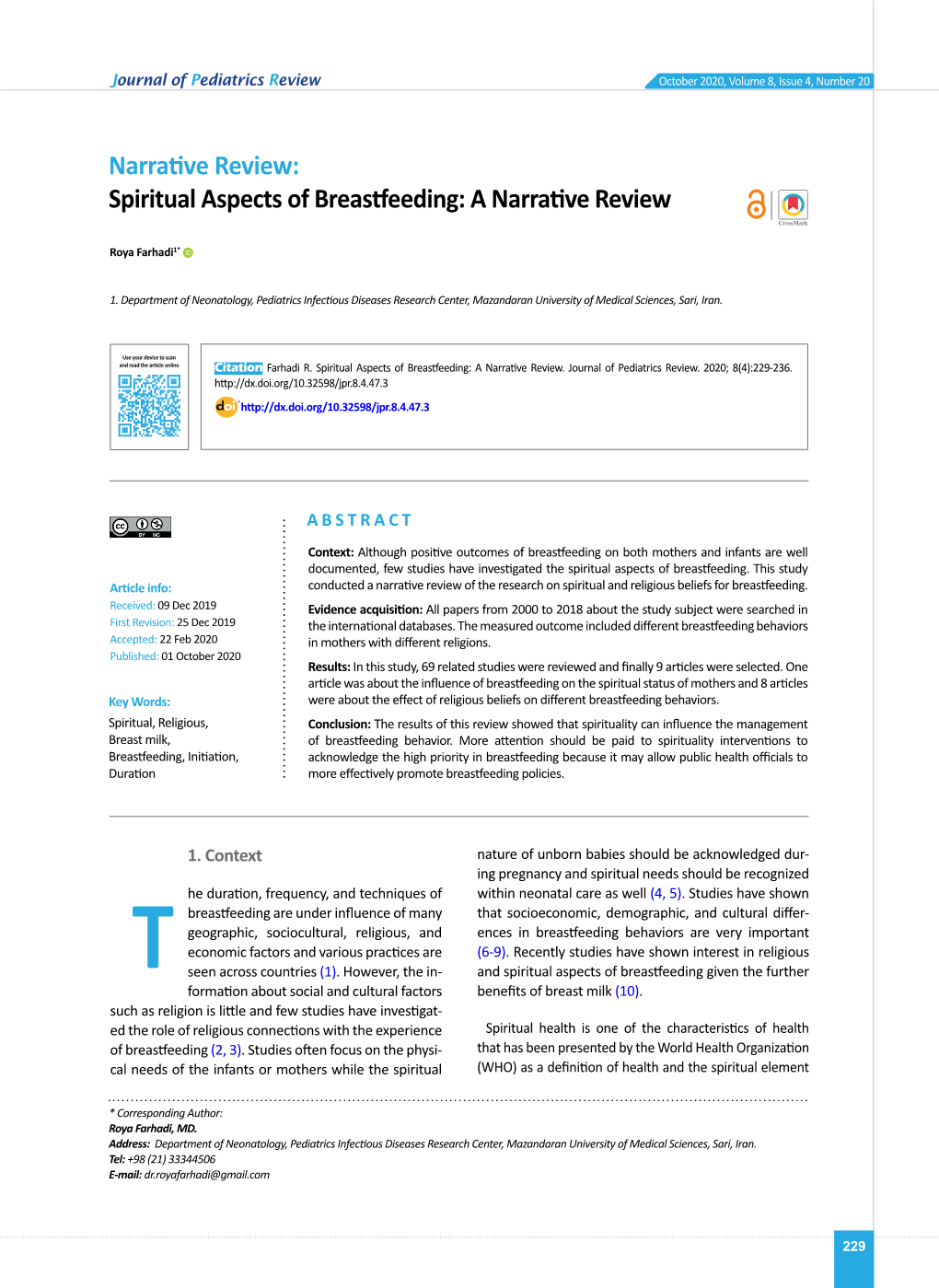 Spiritual Aspects of Breastfeeding: a Narrative Review