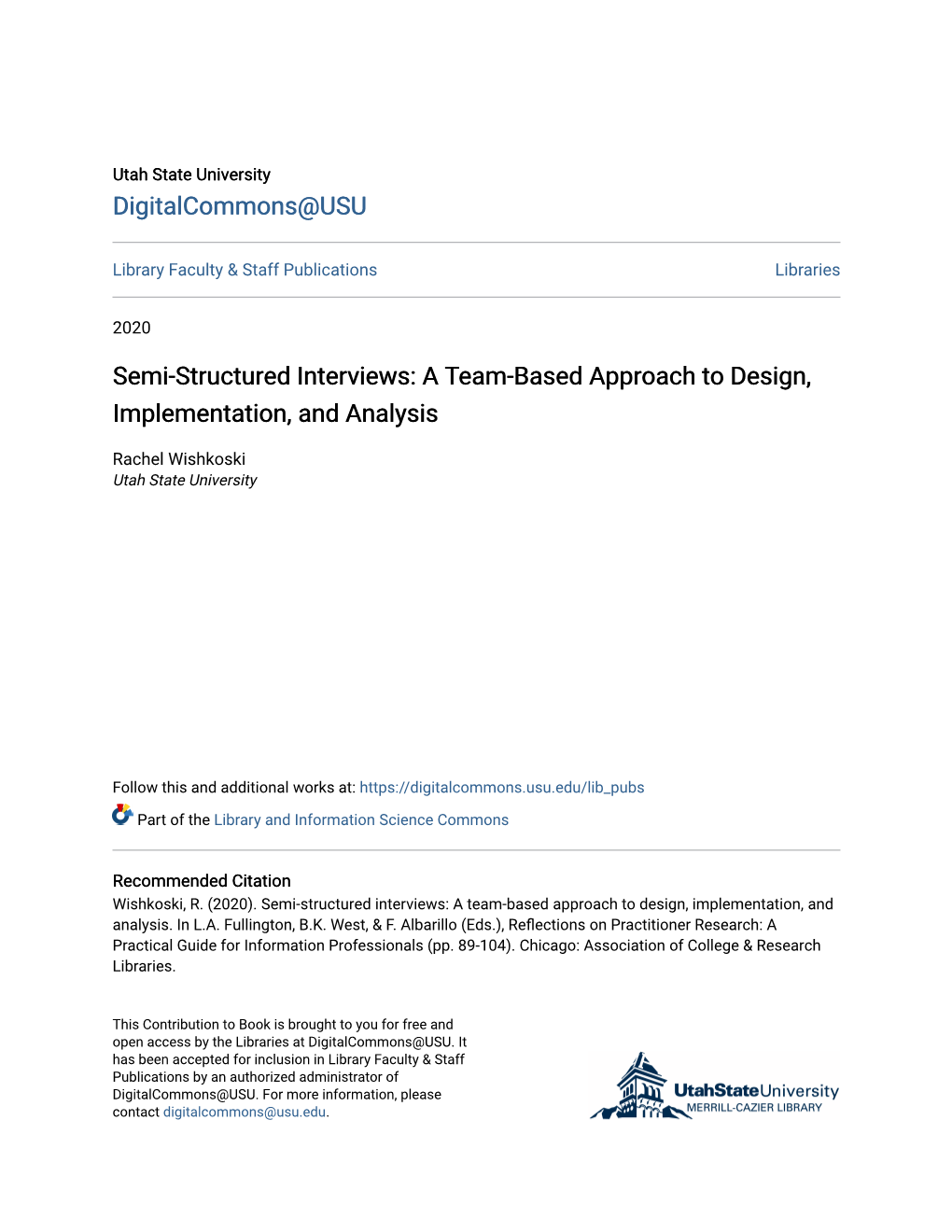 Semi-Structured Interviews: a Team-Based Approach to Design, Implementation, and Analysis