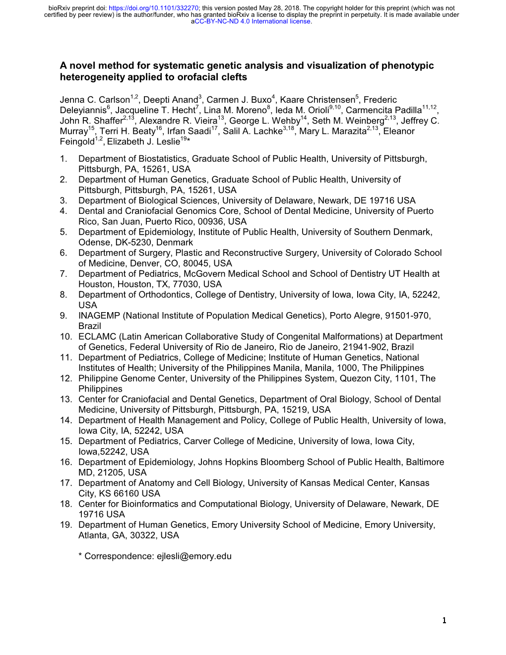 A Novel Method for Systematic Genetic Analysis and Visualization of Phenotypic Heterogeneity Applied to Orofacial Clefts