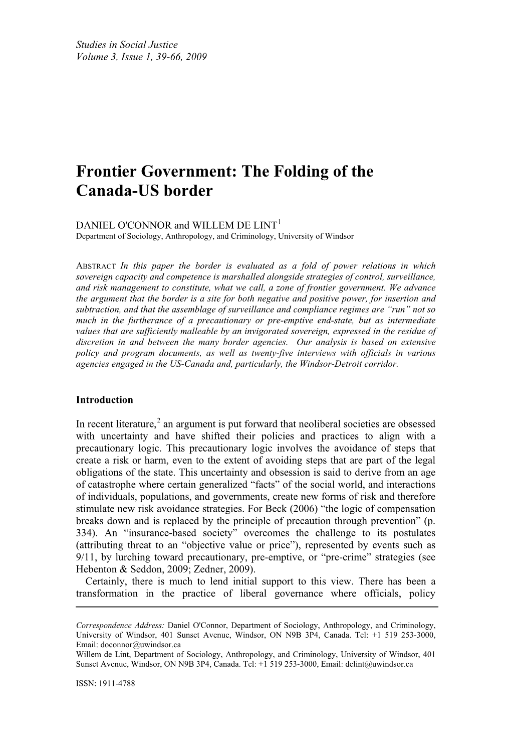 The Folding of the Canada-US Border
