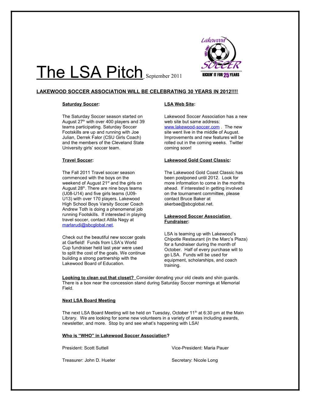 The LSA Pitch