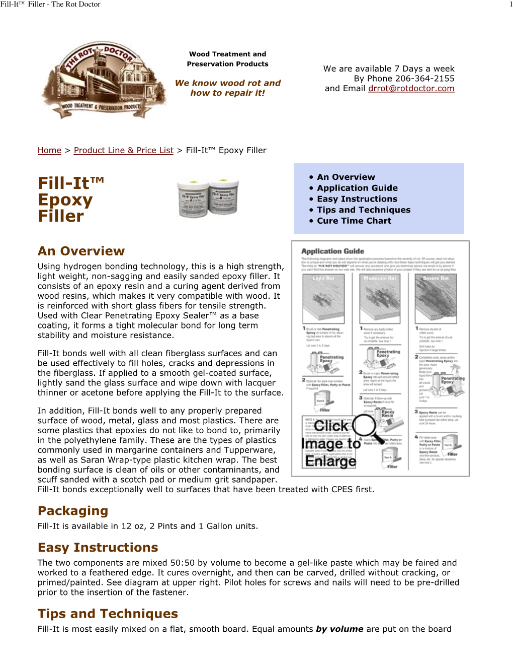 Fill-It™ Epoxy Filler [PDF]