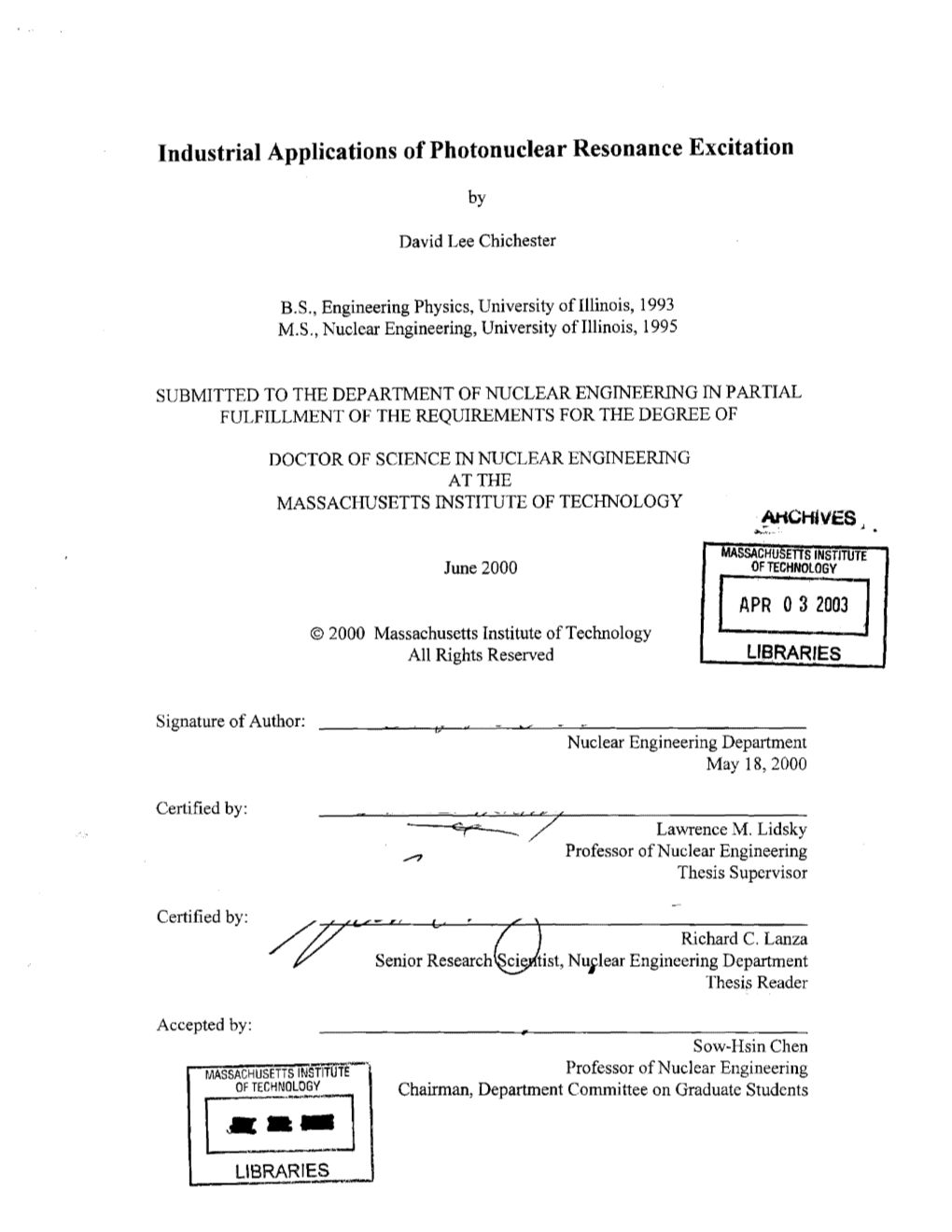 Industrial Applications of Photonuclear Resonance Excitation