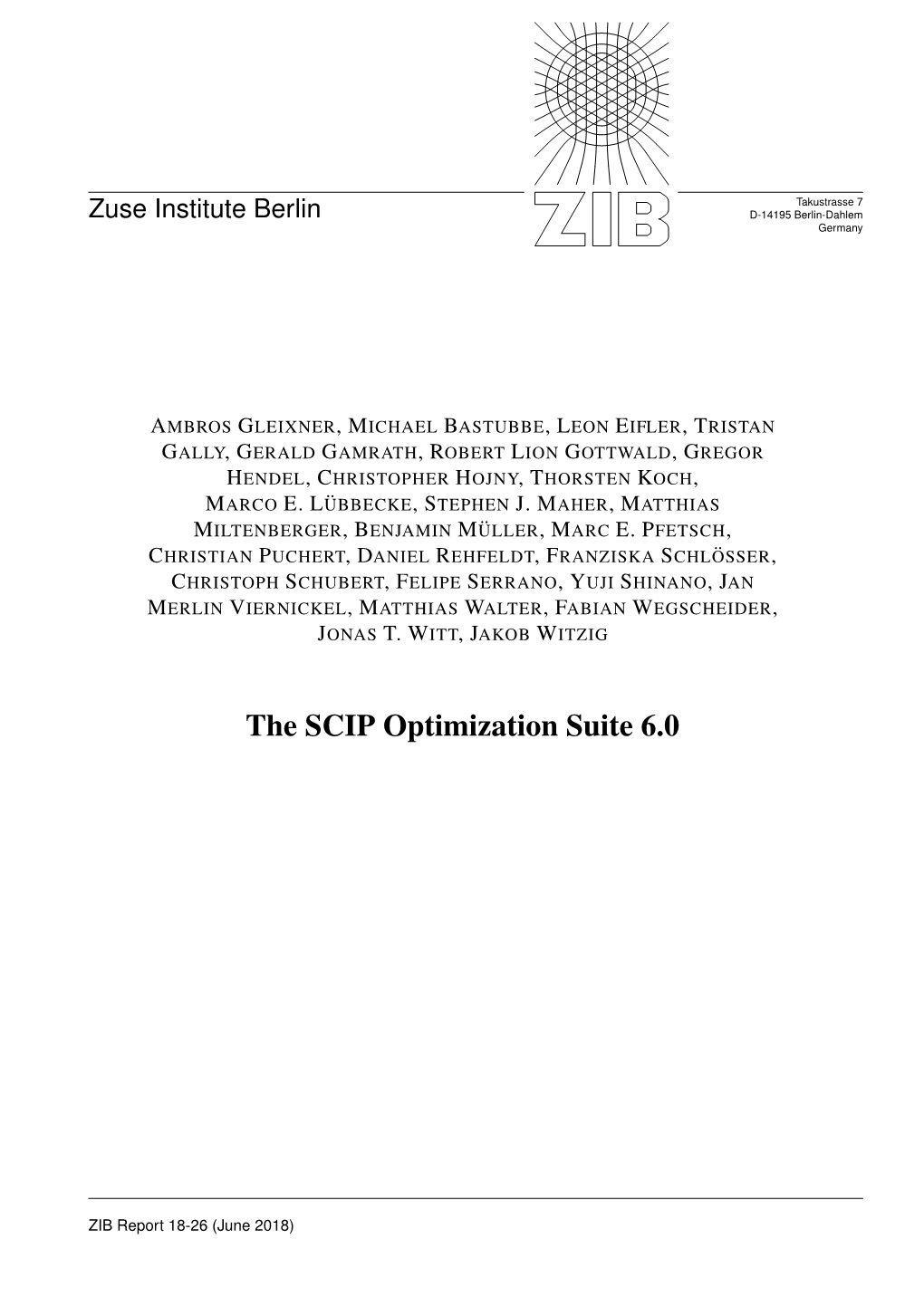 The SCIP Optimization Suite 6.0