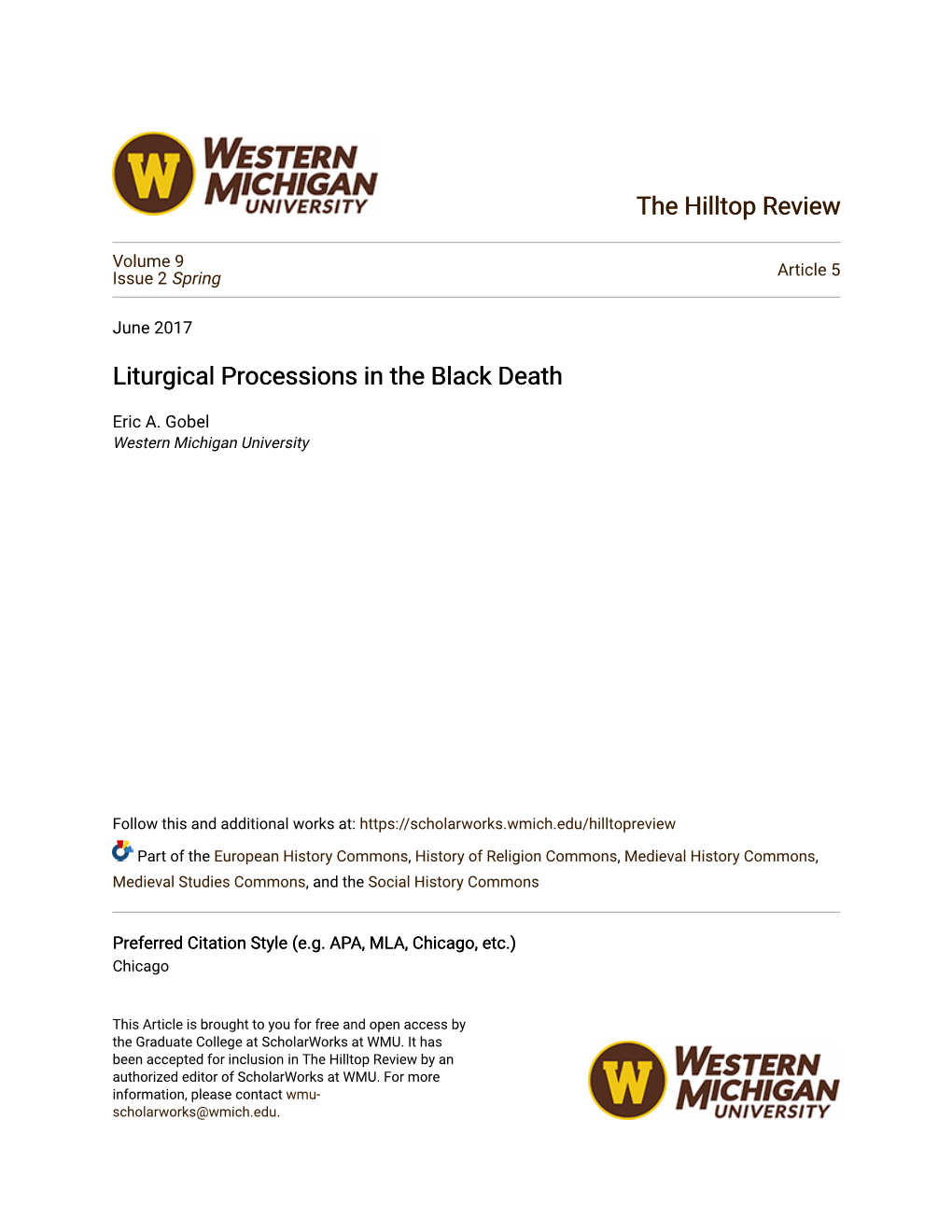 Liturgical Processions in the Black Death