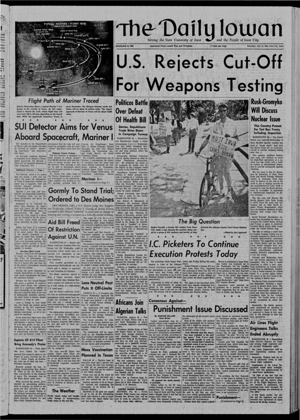 Daily Iowan (Iowa City, Iowa), 1962-07-19