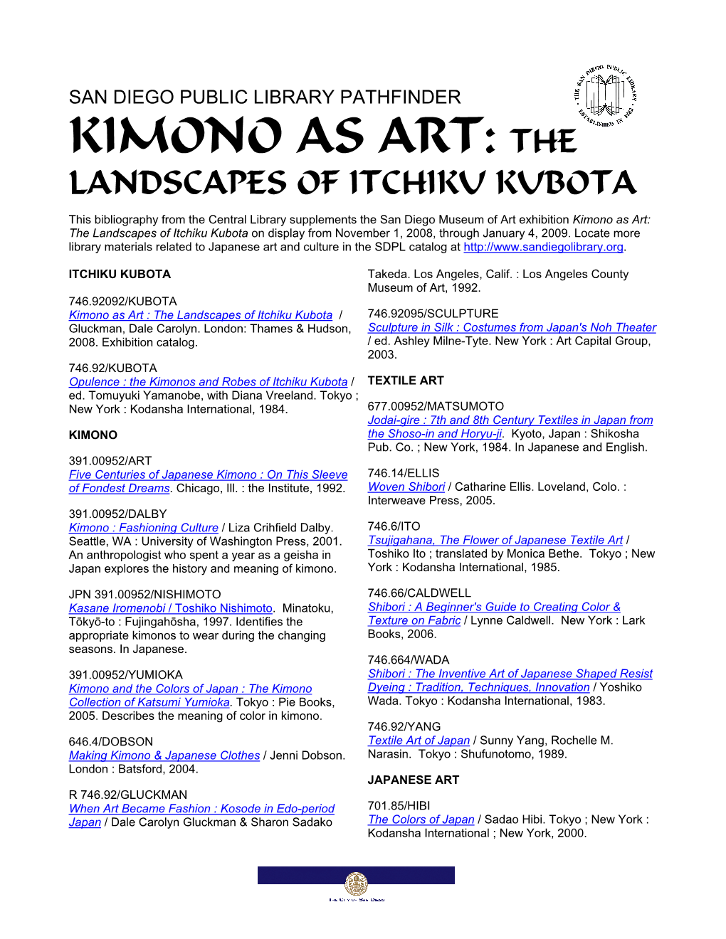 Kimono As Art: the Landscapes of Itchiku Kubota