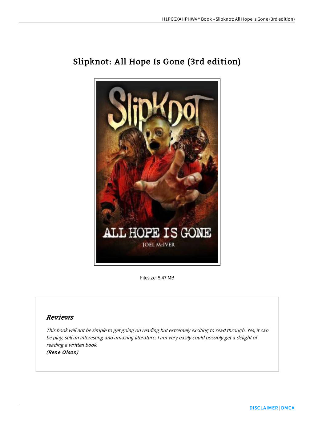 Read PDF &gt; Slipknot: All Hope Is Gone (3Rd Edition