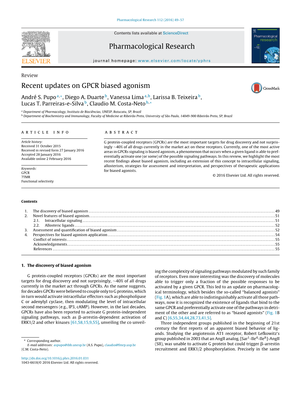 Recent Updates on GPCR Biased Agonism