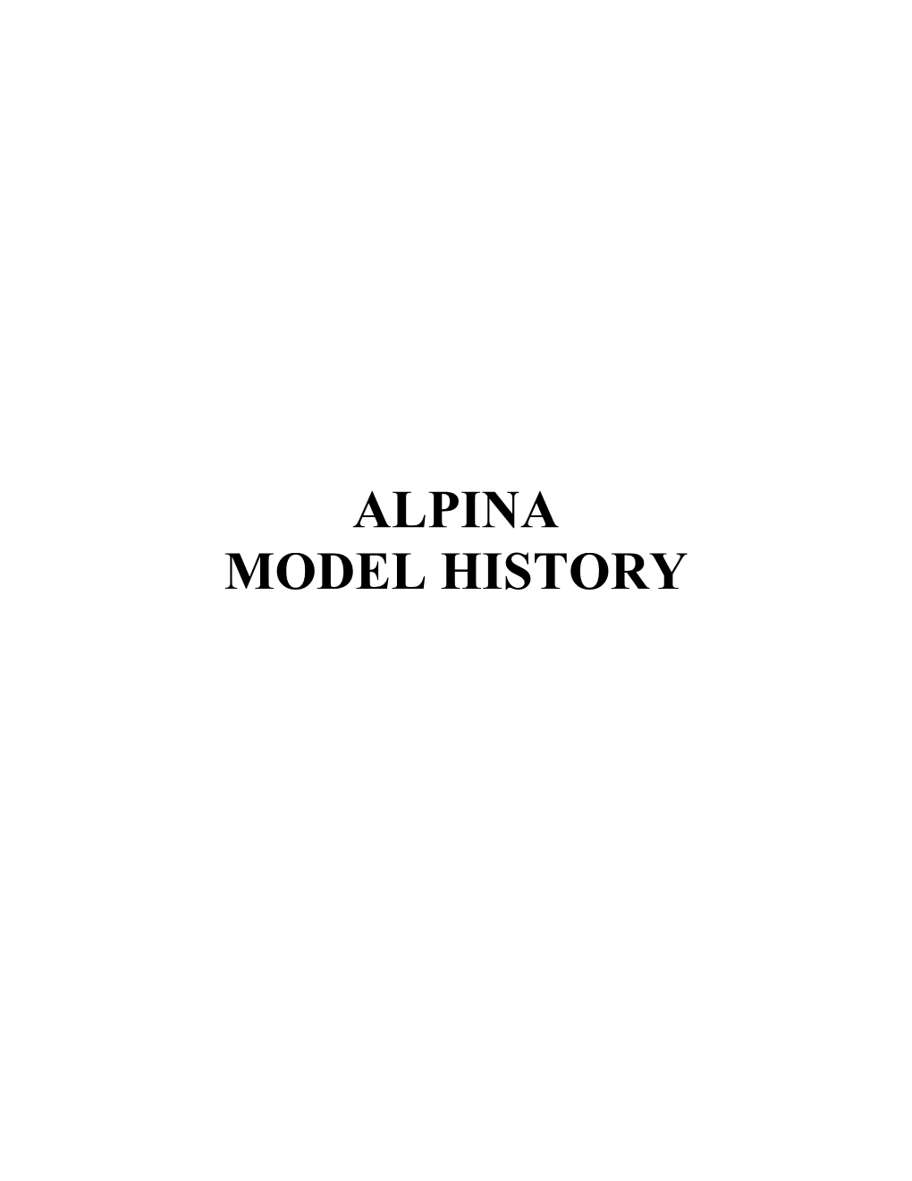 ALPINA History