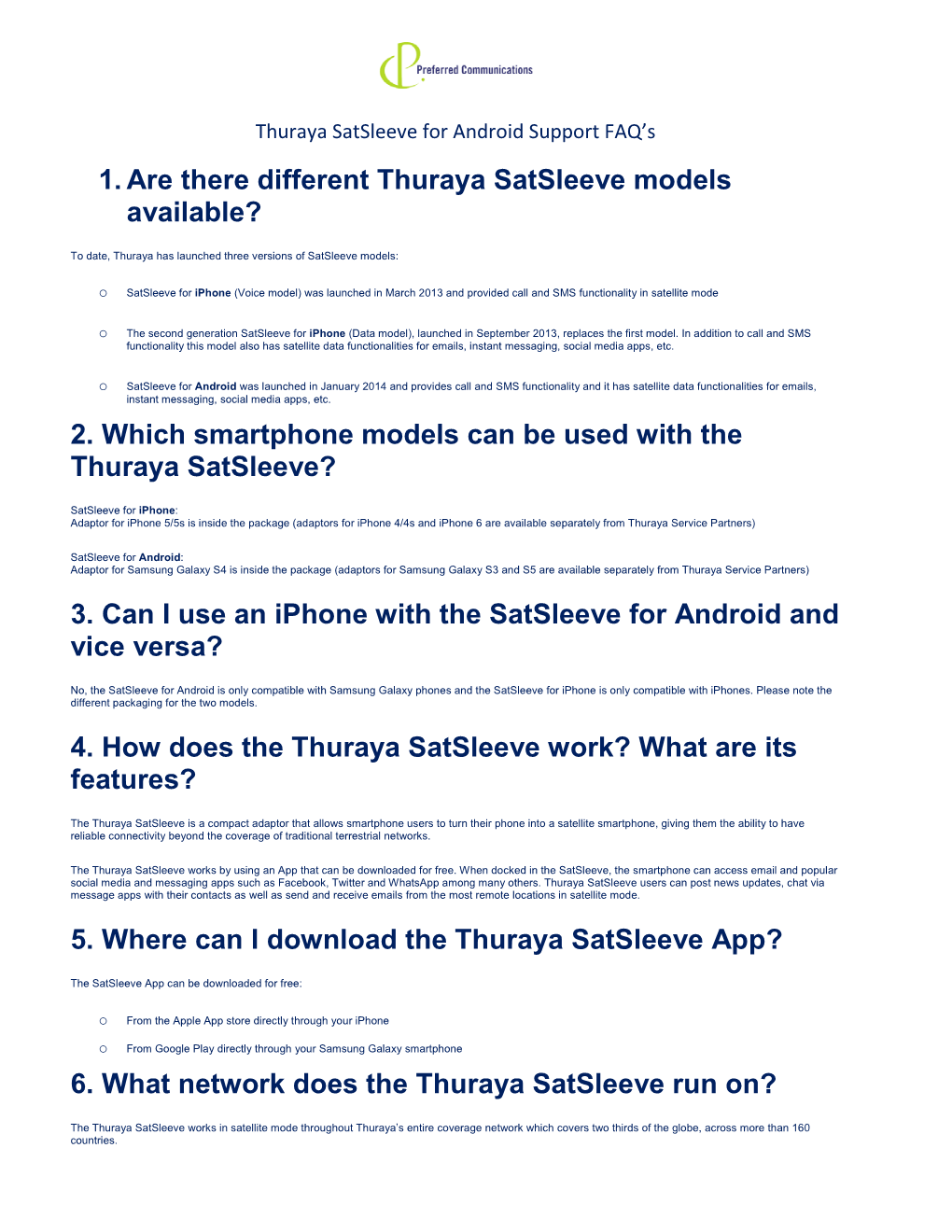 Thuraya Satsleeve for Android Support Faqs